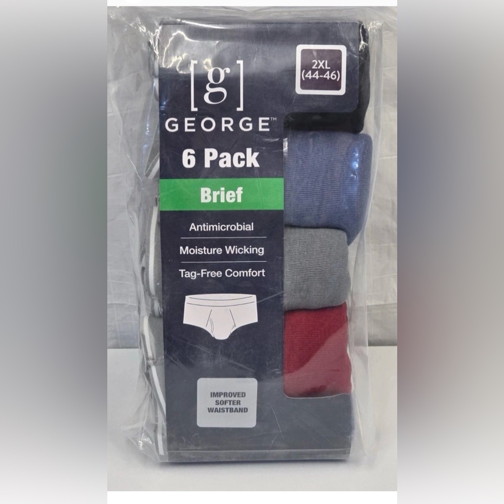 George Men's Briefs Size 2XL  (44-46) 6 Pack 100% Cotton Assorted Colors New